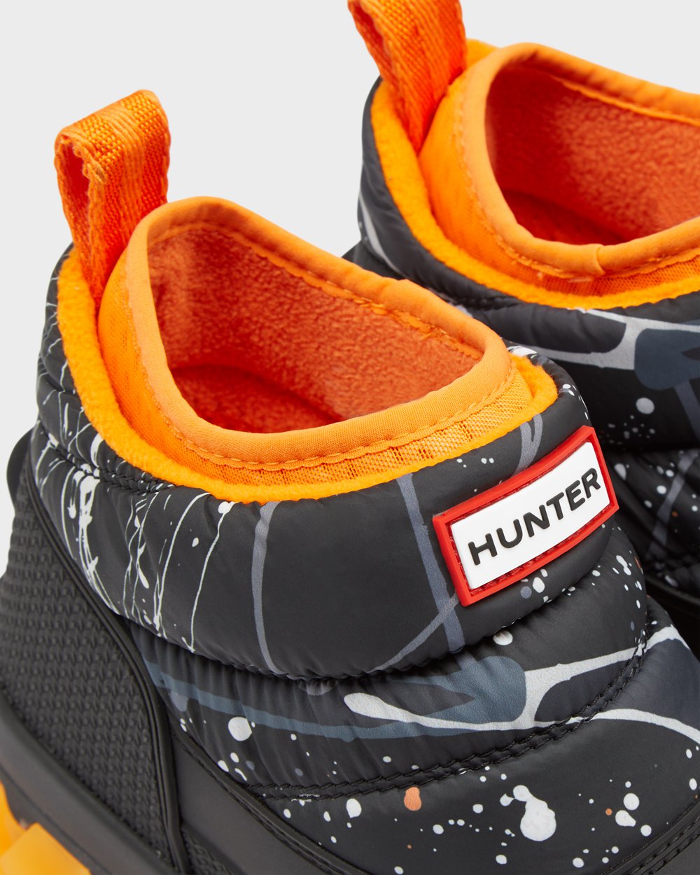 Hunter Kar Çizme Bayan Gri Siyah - Original Printed Insulated Ankle - Türkiye WR8250793
